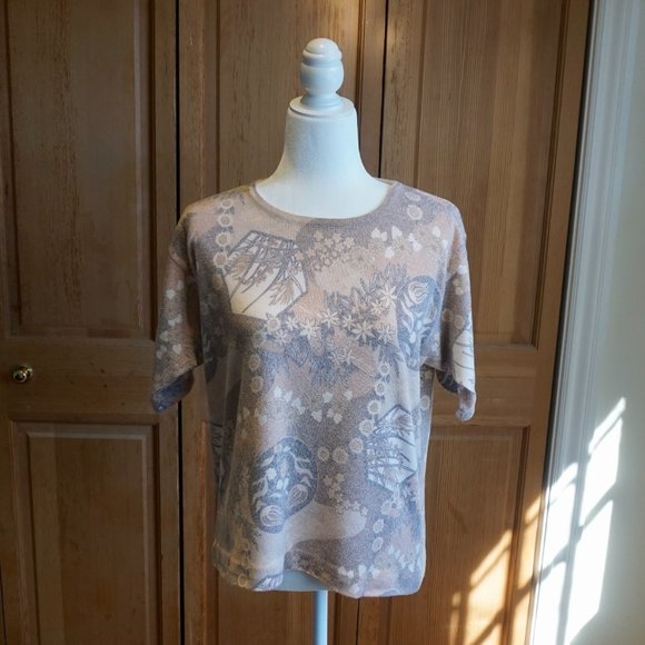 💚 VINTAGE VIA CONDOTTI Floral Pattern T-Shirt (M) - Picture 3 of 13